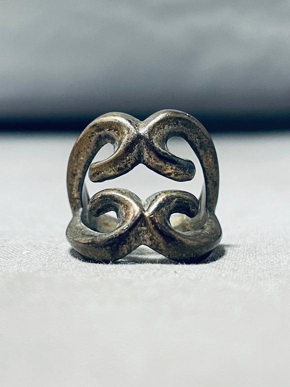 Most Unique Vintage Native American Navajo Sterling Silver Hearts Ring-Nativo Arts