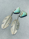 Dynamic Ben Begaye Vintage Native American Navajo Royston Turquoise Sterling Silver Feathers-Nativo Arts
