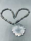 Walnut Wood Inlay!!! Vintage Native American Navajo Turquoise Sterling Silver Necklace Old-Nativo Arts