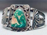 Early 1900's Vintage Native American Navajo Cerrillos Turquoise Sterling Silver Bracelet-Nativo Arts