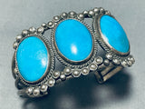 Fabulous Vintage Native American Navajo Sleeping Beauty Turquoise Sterling Silver Bracelet-Nativo Arts