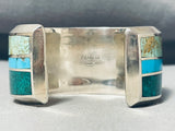One Of The Most Unique Navajo 139 Gram Sterling Silver Inlay Bracelet-Nativo Arts