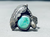 Superior Vintage Native American Navajo Carico Lake Turquoise Sterling Silver Ring-Nativo Arts