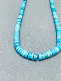 One Of The Best Vintage Native American Navajo Turquoise Heishi Sterling Silver Necklace Old-Nativo Arts