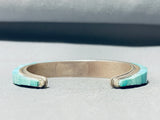 5.5 Inch Wrist Vintage Native American Navajo Turquoise Inlay Sterling Silver Bracelet-Nativo Arts