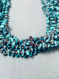 One Of Best Vintage Santo Domingo Turquoise Nuggets Sterling Silver Necklace-Nativo Arts