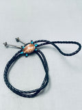 Happy Turtle Vintage Navajo Turquoise Sterling Silver Bolo Tie-Nativo Arts
