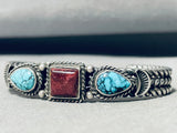 Crow Springs Rare Turquoise! Vintage Native American Navajo Sterling Silver Bracelet-Nativo Arts