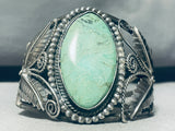 Mongo Vintage Native American Navajo Green Turquoise Sterling Silver Bracelet Cuff-Nativo Arts