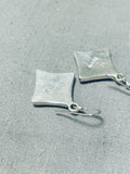 Striking Vintage Native American Navajo Blue Gem Turquoise Sterling Silver Earrings-Nativo Arts