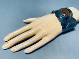 Patina Paradise!! Vintage Native American Navajo Sterling Silver Jasper Bracelet Cuff-Nativo Arts