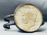 Older Vintage Native American Navajo Coin Sterling Silver Bracelet Cuff-Nativo Arts