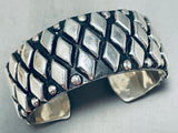 The Best Vintage Native American Navajo Rhombus Shape Works Sterling Silver Bracelet-Nativo Arts