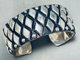 The Best Vintage Native American Navajo Rhombus Shape Works Sterling Silver Bracelet-Nativo Arts