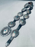 Very Old Wylie Family Vintage Native American Navajo Turquoise Sterling Silver Concho Belt-Nativo Arts