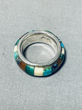 Very Important Wes Willie Vintage Native American Navajo Inlay Turquoise Sterling Silver Ring-Nativo Arts