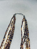 Very Unusual!! Vintage Santo Domingo 2 Tone Heishi Sterling Silver Necklace-Nativo Arts