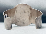 Huge Vintage Navajo Lion Sterling Silver Bracelet Cuff Old-Nativo Arts