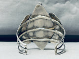 Yazzie Vertical Needle Turquoise Vintage Native American Navajo Sterling Silver Bracelet-Nativo Arts