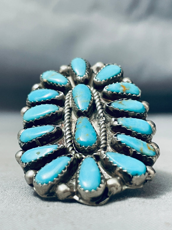 Massive Vintage Native American Navajo Turquoise Sterling Silver