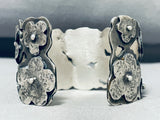 The Most Unique Native American Navajo Flower Sterling Silver Bracelet Cuff-Nativo Arts