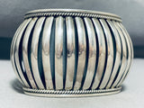 Native American Navajo Basket Protruding Native American Navajo Sterling Silver Bracelet Cuff-Nativo Arts
