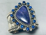 One Of The Most Unique Vintage Native American Navajo Charoite Lapis Sterling Silver Bracelet-Nativo Arts
