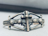 One Of The Best Native American Navajo Sterling Silver Cross Bracelet-Nativo Arts