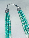 Important Tony Aguilar Sr Santo Domingo Green Turquoise Sterling Silver Necklace-Nativo Arts