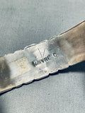 Wonderful Vintage Native American Zuni Morenci Turquoise Sterling Silver Signed Bracelet-Nativo Arts