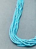Turquoise Heishi Vintage Navajo Sterling Silver Necklace-Nativo Arts