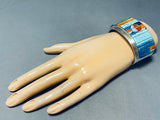 6.5 Inch Wrist Native American Navajo Turquoise Inlay Sterling Silver Bracelet Cuff-Nativo Arts