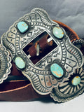 552 Grams Vintage Native American Navajo Royston Turquoise Sterling Silver Concho Belt-Nativo Arts