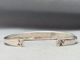 Gene Eustace Vintage Native American Zuni Gaspeite Sterling Silver Inlay Bracelet-Nativo Arts