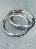 Exquisite Vintage Native American Sterling Silver Bracelet Set