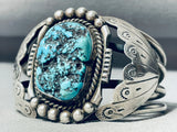 Heavy Museum Vintage Native American Navajo Sleeping Beauty Turquoise Sterling Silver Bracelet-Nativo Arts
