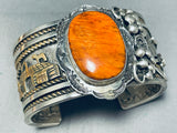 One Of The Best Vintage Native American Navajo Spiny Oyster Sterling Silver 14k Gold Bracelet-Nativo Arts