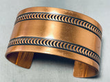 Gasp! Hand Tooled Vintage Native American Navajo Copper Bracelet Cuff-Nativo Arts