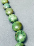 Chunky Dunky Vintage Native American Navajo Green Turquoise Sterling Silver Balls Necklace-Nativo Arts