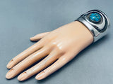 One Of Coolest Vintage Native American Navajo Morenci Turquoise Sterling Silver Bracelet-Nativo Arts