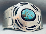 One Of The Best Vintage Native American Navajo #8 Turquoise Sterling Silver Bracelet-Nativo Arts