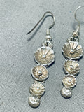 Sparkling Vintage Native American Navajo Sterling Silver Flower Earrings-Nativo Arts