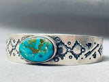 Jean Dale Vintage Native American Navajo Pilot Mountain Turquoise Sterling Silver Bracelet-Nativo Arts