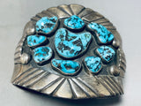 Philip Tso Vintage Native American Navajo Morenci Turquoise Sterling Silver Bracelet-Nativo Arts