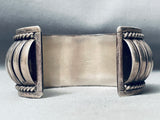 Heavy Handmade Vintage Native American Navajo Sterling Silver Basket Bracelet