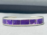6 Inch Wrist Larry Loretto Native American Zuni Sugulite Sterling Silver Bracelet-Nativo Arts