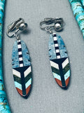Native American Most Unique Vintage Santo Domingo Turquoise Lapis Inlay Sterling Silver Necklace-Nativo Arts
