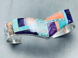 One Of The Best Ever Vintage Native American Navajo Turquoise Inlay Sterling Silver Bracelet-Nativo Arts