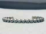 One Of The Most Unique Bead Vintage Native American Navajo Sterling Silver Bead Bracelet-Nativo Arts