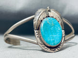 Austin Long Vintage Native American Navajo Turquoise Sterling Silver Bracelet